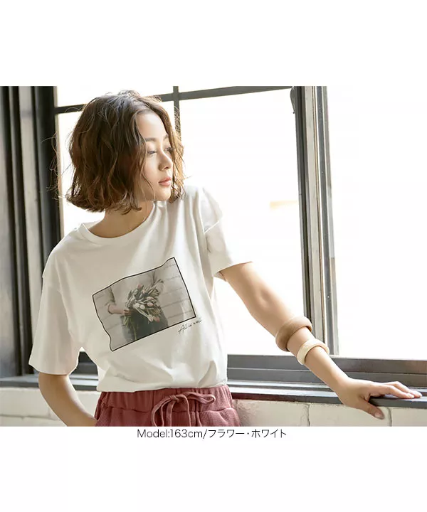 GRIFONI 売れ筋商品|||グリフォーニ Tシャツ トップス レディース Tops Grey 選べるフォトプリントTシャツ [C3877] - レディースファッション