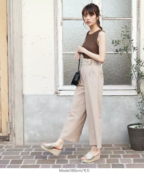 前後2wayペーパーニットトップス [C3957] | トップス全品送料無料！9/11(金)18:00〜9/14(月)朝11:59まで