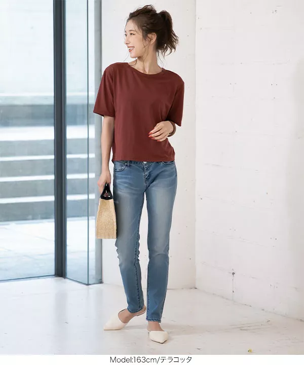 バックオープンねじりTシャツ [C3980]　