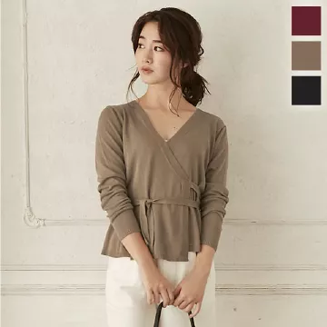 カシュクールニットトップス [C4126]]   　