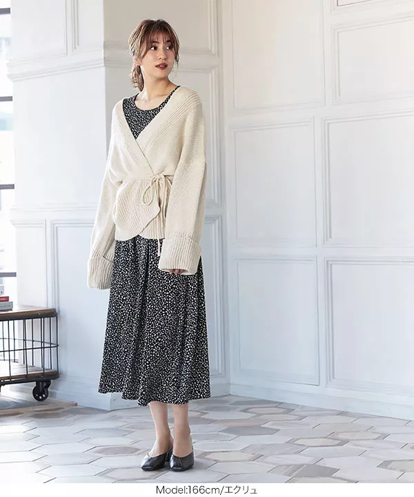 もっちりカシュクールニットカーディガン [C4246] - レディース