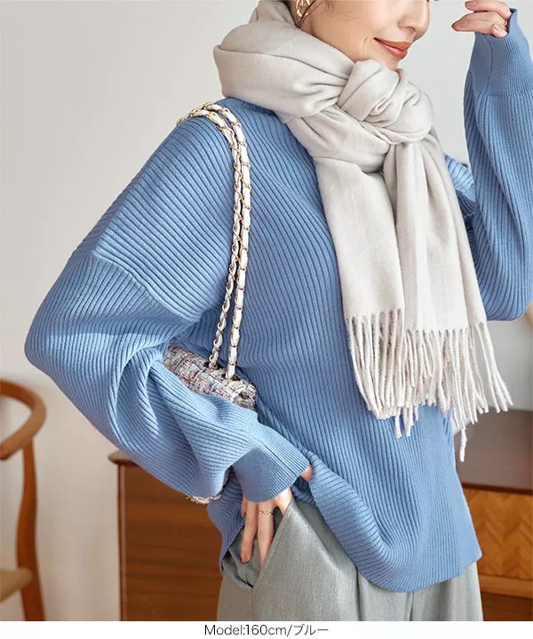 ボトルネックパフスリーブニット [C4285]   　 | トップス全品送料無料！9/11(金)18:00〜9/14(月)朝11:59まで