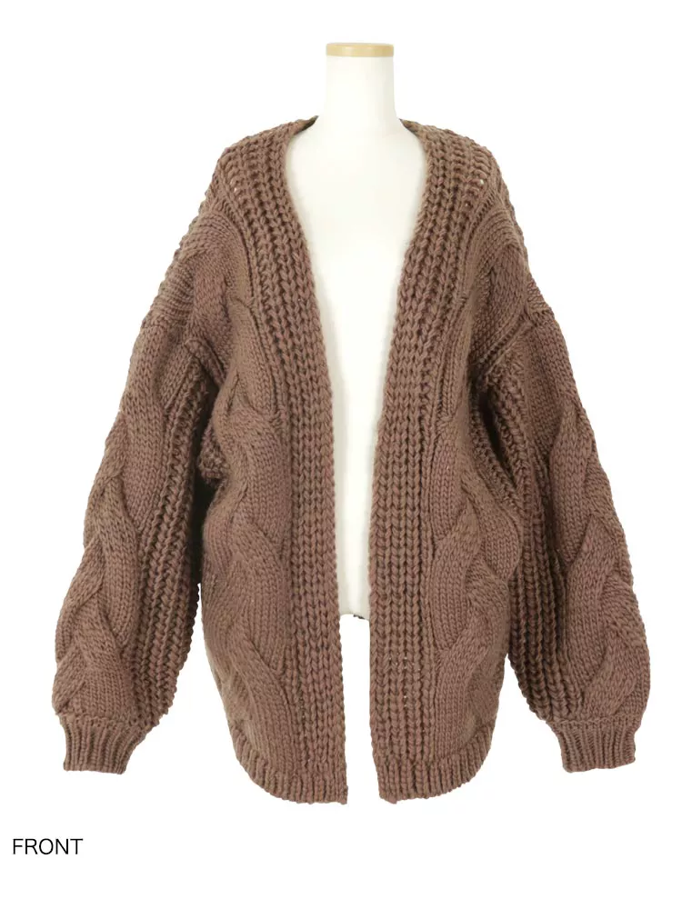 S*B様 ユナイテッドアローズ ケーブルニットカーディガン XL ブラウン S*B様 ユナイテッドアローズ ケーブルニットカーディガン XL ブラウン