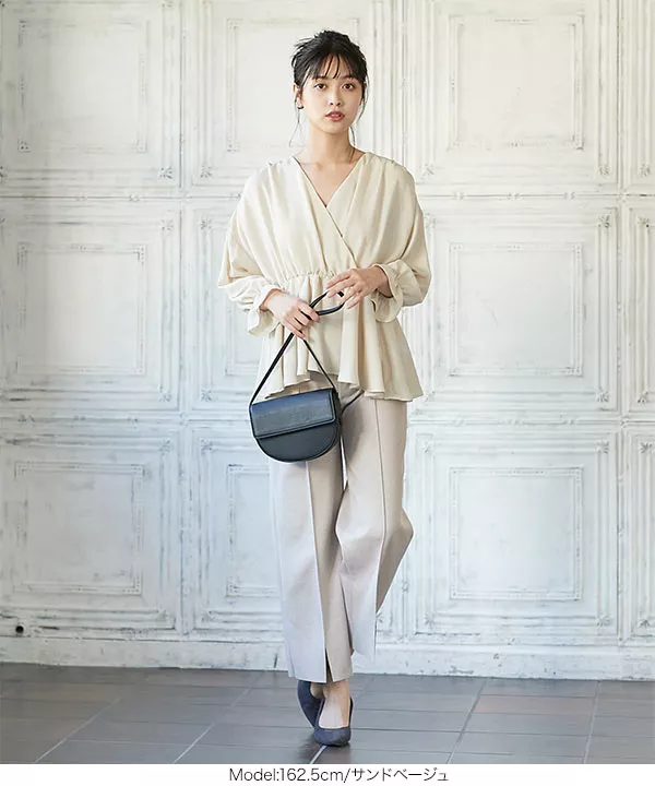 カシュクール9分袖ブラウス [C4317] - レディースファッション