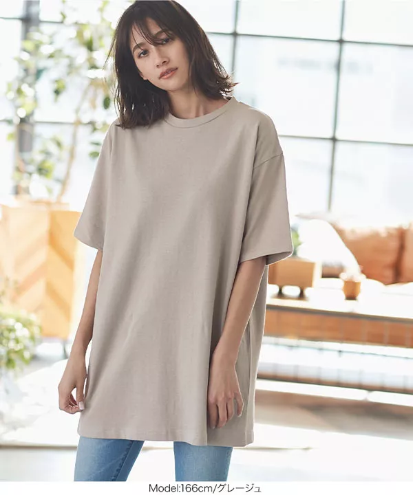バックスリットチュニックTシャツ [C4332]   　