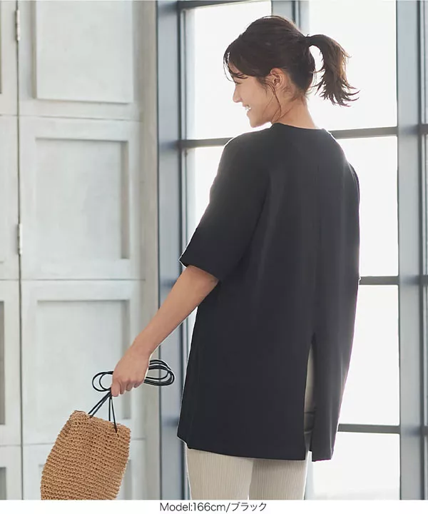 バックスリットチュニックTシャツ [C4332]   　