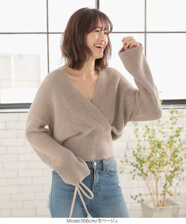 45Rカシュクールニット 45Rカシュクールニット