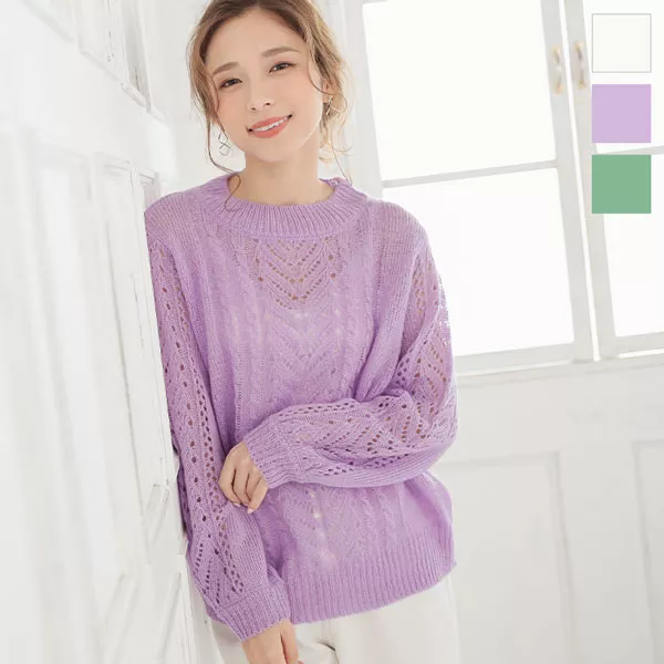 モヘアタッチ透けニット [C4445] - レディースファッション通販 神戸