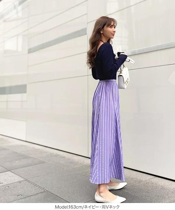 [ 岡部あゆみさんコラボ ] ハイゲージリブニットトップス [C4449]   　 | トップス全品送料無料！8/3(月)朝11:59まで