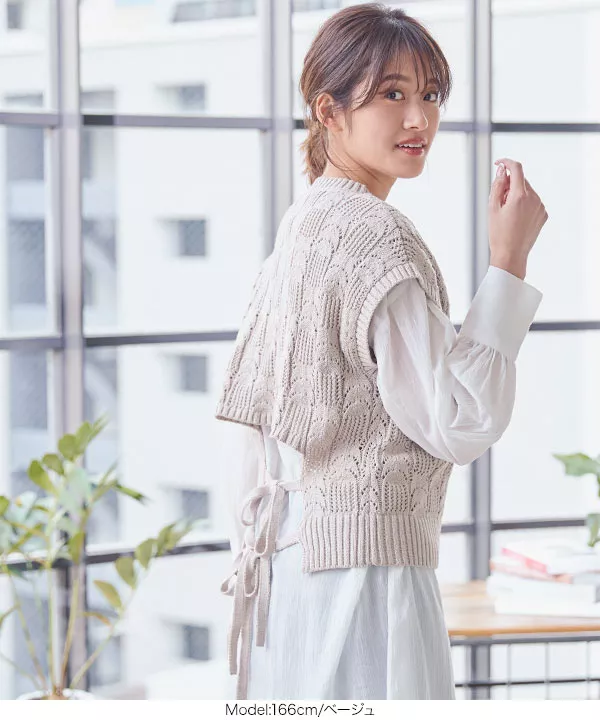 エンフォルドENFOLDニットベストバックリボン38 notch.（ノッチ）の「バックリボンニットベスト（ベスト）」 - WEAR