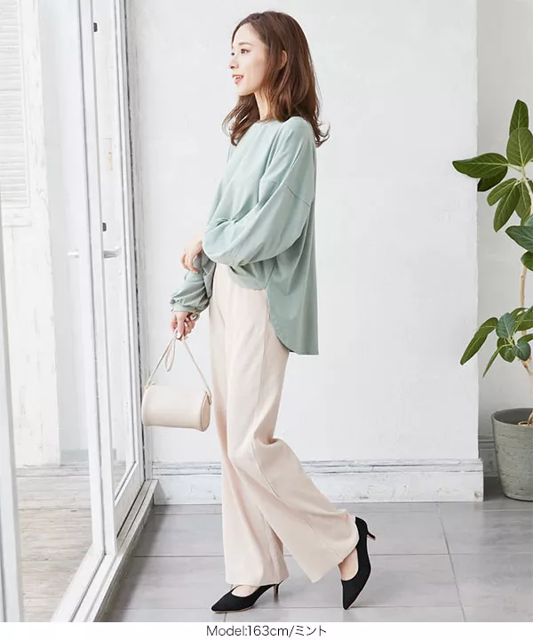 バックロングドレープロンＴ [C4592]   　 | トップス全品送料無料！10/2(金)18:00〜10/5(月)朝11:59まで
