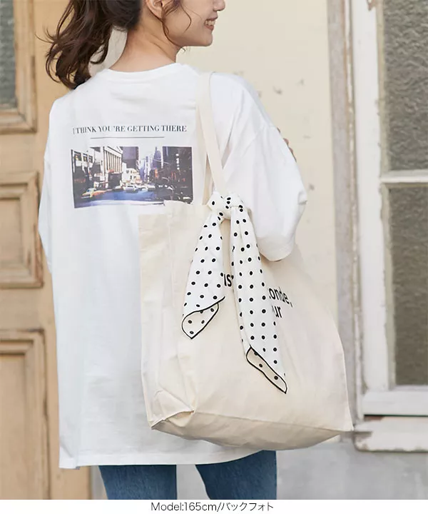 [ 3点セット ]ビッグT+キャンバスBag+スカーフ [C4598]   　
