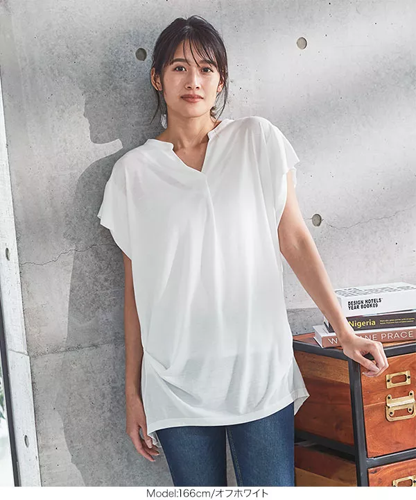 サイドギャザーチュニックTシャツ [C4667]   　