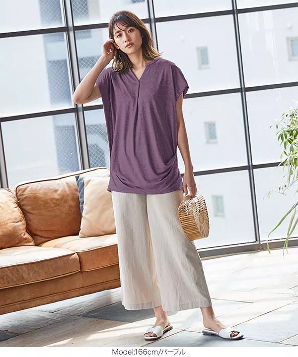 サイドギャザーチュニックTシャツ [C4667]   　
