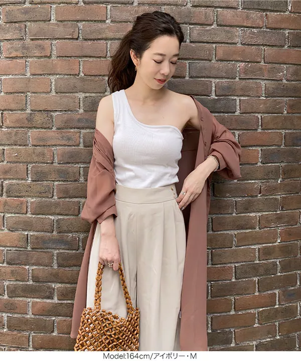 カップ付き２WAYワンショルタンクトップ [C4824]
