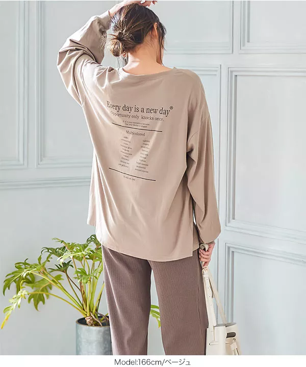 バックロゴゆるチュニックTシャツ [C4832]   　