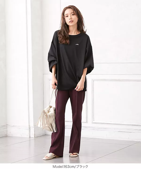 バックロゴゆるチュニックTシャツ [C4832]   　