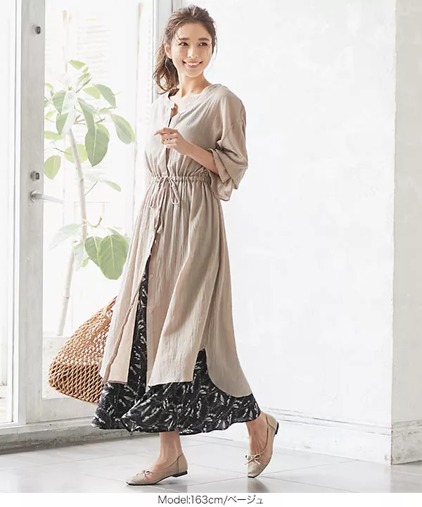 ガーゼロングガウンシャツ [C4843] - レディースファッション通販 神戸