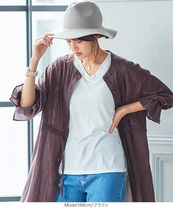 ガーゼロングガウンシャツ [C4843] - レディースファッション通販 神戸