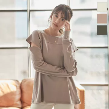 スリット2WayロングTシャツ [C4904]   　