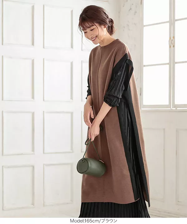 ロングニットベスト [C4974]   　