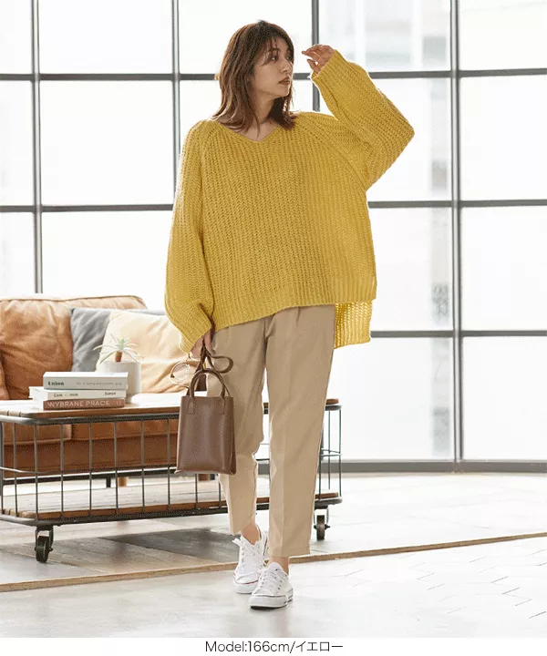 モヘアタッチVネックゆるニット [C5006] - レディースファッション通販