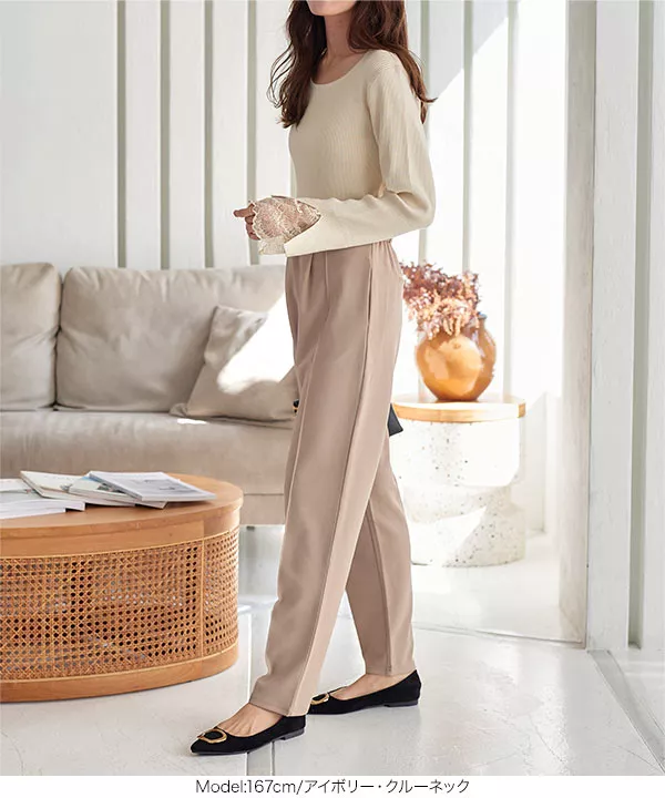 袖レースニット [C5049] | トップス全品送料無料！2/20(金)18:00〜2/24