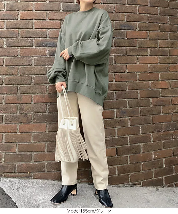 [ USAコットン ]裏起毛ビッグスリーブトップス [C5079]   　