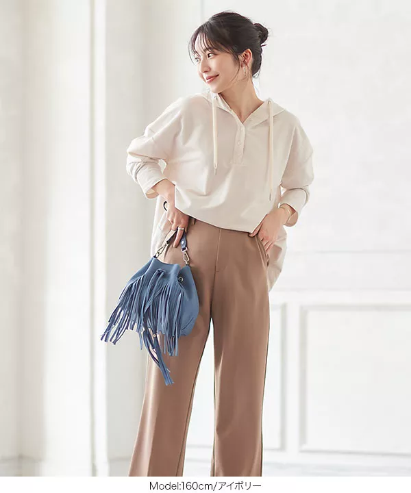 ヘンリーネックフーディパーカー [C5211] - レディースファッション