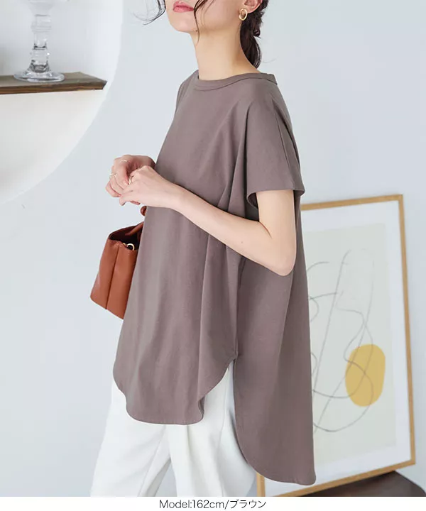 新品タグ付きバックオープンデザイン サテン半袖トップス グレージュ バックオープン Tシャツ 背中開き オーバーサイズ ドロップ