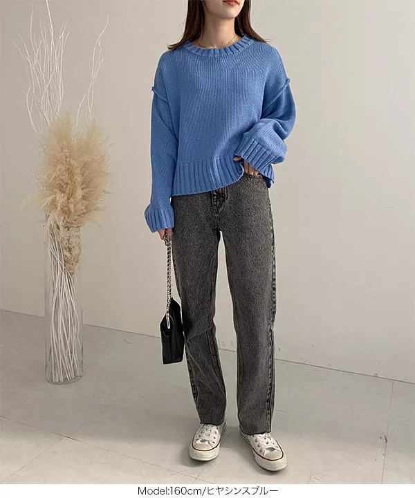 アウトリンキングニットプルオーバー [C5245] - レディース