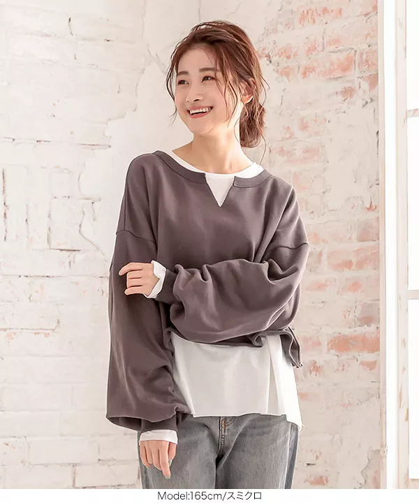 LESTIEN ベージュ トレーナー XLサイズ セール】[ M/L/XLサイズ ] 選べる4タイプ スラブシアーT（T