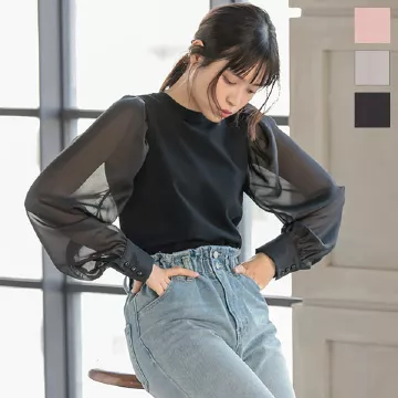 シャイニーシアースリーブニット [C5295] | トップス全品送料