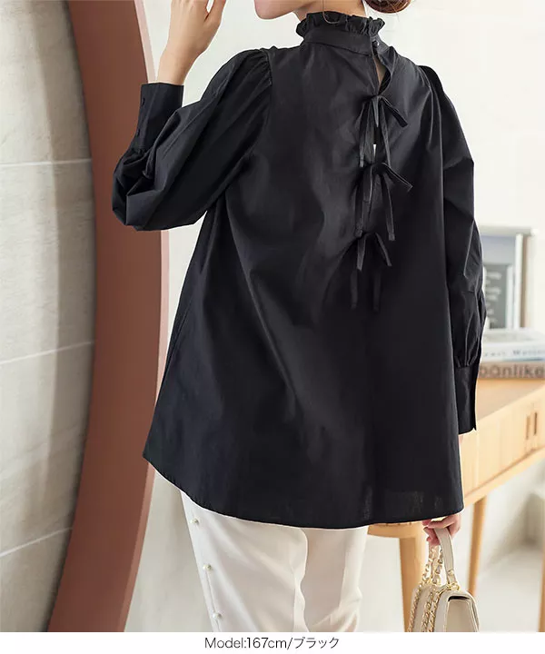 値下げ‼︎machattバックリボンフレアブラウス シワになりにくいブラウス❤️ バックリボンフレアブラウス 3,520yen