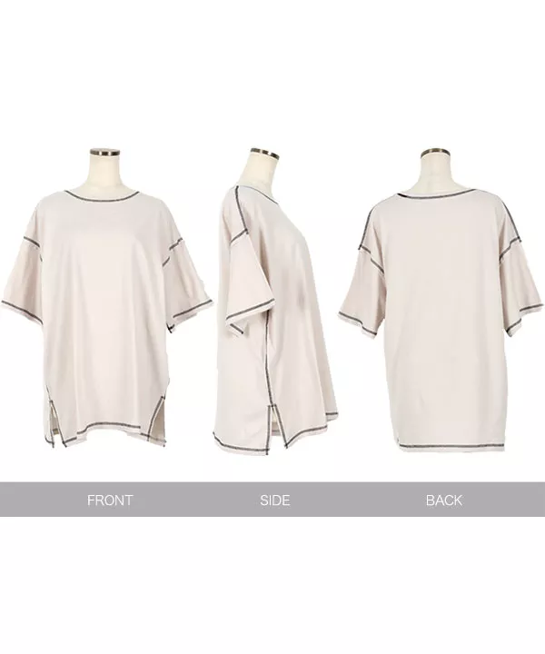 配色ステッチTシャツ [C5383]   　