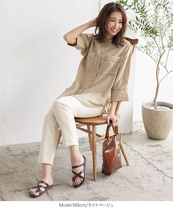 配色ステッチ半袖シャツ [C5448]   　 | トップス全品送料無料！9/11(金)18:00〜9/14(月)朝11:59まで