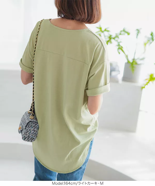 ラウンドヘムビッグチュニックTシャツ [C5533]   　 | トップス全品送料無料！9/11(金)18:00〜9/14(月)朝11:59まで