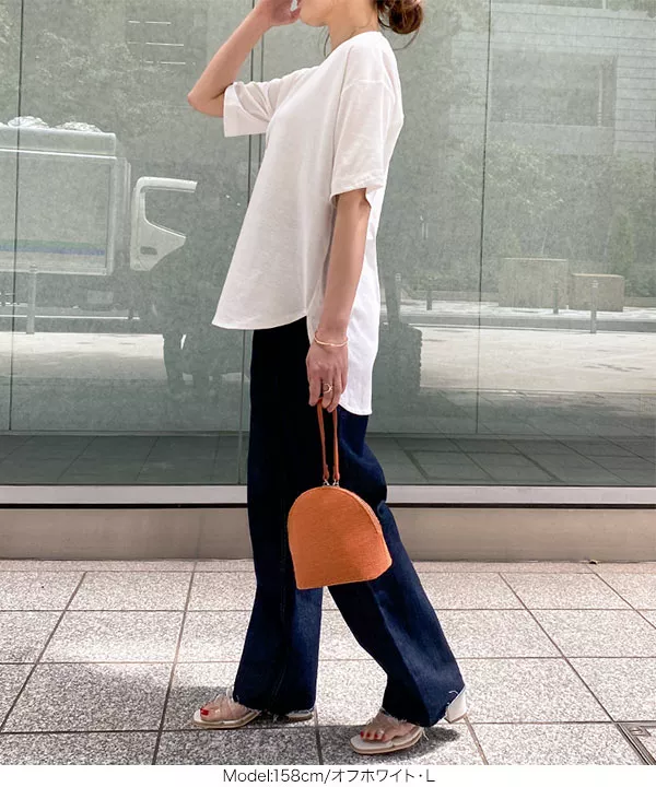 ラウンドヘムビッグチュニックTシャツ [C5533]   　 | トップス全品送料無料！9/11(金)18:00〜9/14(月)朝11:59まで
