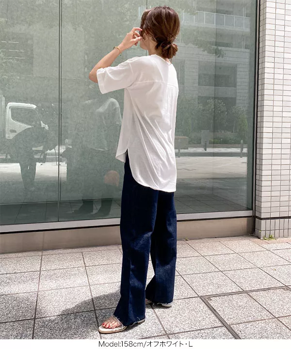 ラウンドヘムビッグチュニックTシャツ [C5533]   　 | トップス全品送料無料！9/11(金)18:00〜9/14(月)朝11:59まで