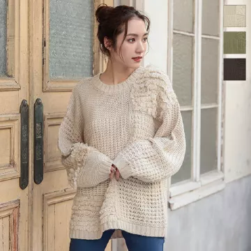 編地切り替えもこもこニット [C5540] - レディースファッション通販