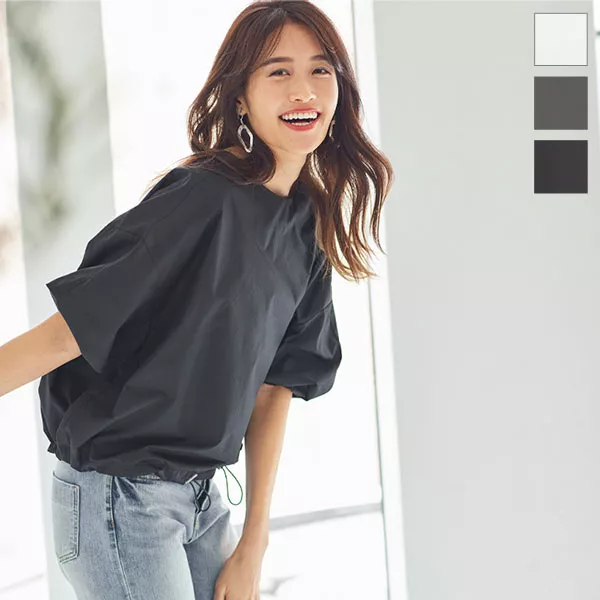 ドロストハーフスリーブトップス [C5548] - レディースファッション