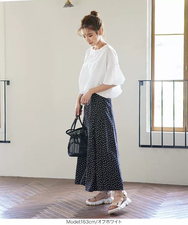 ドロストハーフスリーブトップス [C5548] - レディースファッション