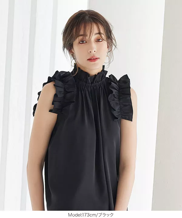 ショルダーフリルトップス [C5598]   　 | トップス全品送料無料！9/11(金)18:00〜9/14(月)朝11:59まで