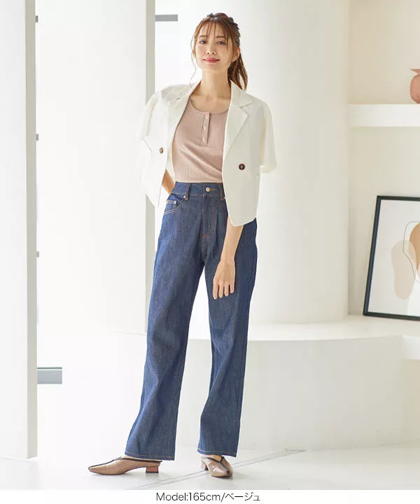 カップ付きヘンリーネックタンクトップ [C5602] - レディース