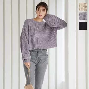 バックリボンニットプルオーバー [C5641] - レディースファッション