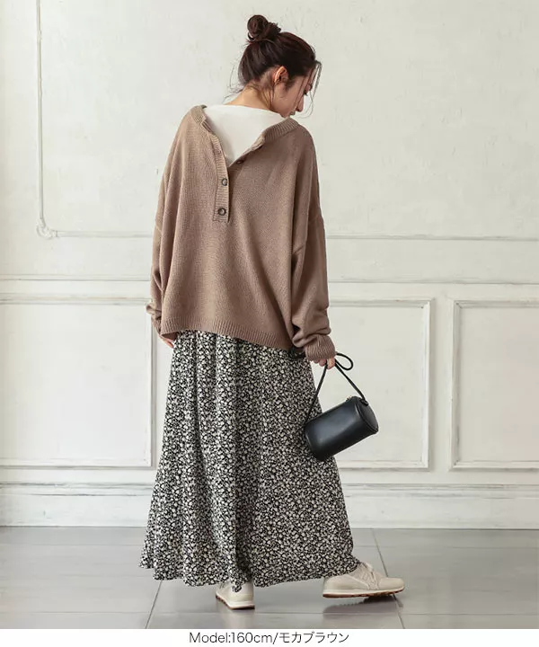 新品 タン TIED LAYERING TOPS 変形 ニット グレー F 11065891_top.jpg