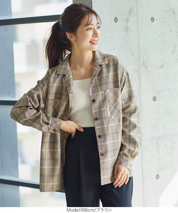 チェック柄ジャケットシャツ [C5645] - レディースファッション通販