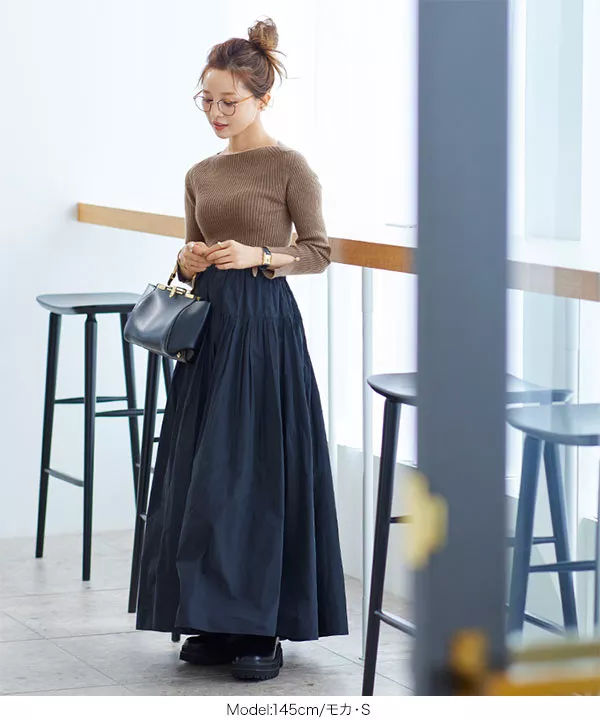 田中亜希子さんコラボ ]袖スリットリブニット [C5654] - レディース