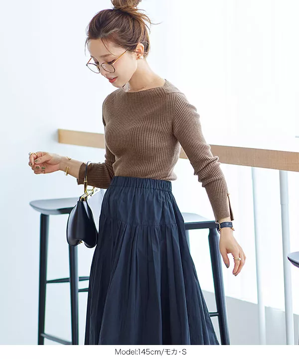 田中亜希子さんコラボ ]袖スリットリブニット [C5654] - レディース