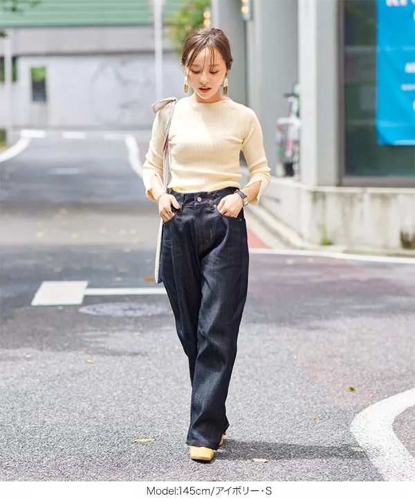 田中亜希子さんコラボ ]袖スリットリブニット [C5654] - レディース